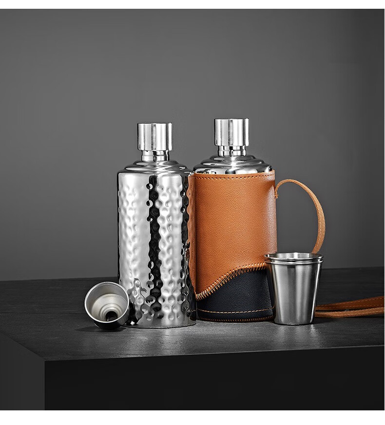 斯涅克俄罗斯小酒壶304不锈钢1一2斤装白酒酒瓶加厚高档随身户外便携