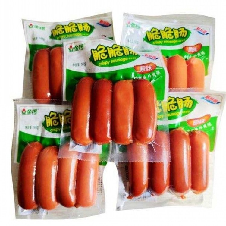 金锣脆脆肠原味香辣袋装肉类火腿肠整箱香肠早餐肠即食速食原味140g20