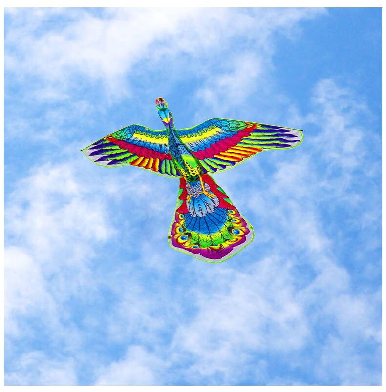 新款潍坊孔雀开屏风筝儿童成人中国风长尾鸟风筝微风易飞风筝线轮16米