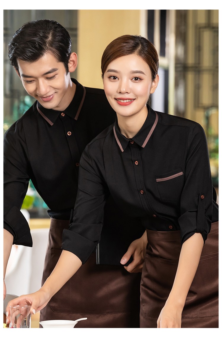 馨源衣佰时尚酒店餐厅服务员工作服长袖男女同款餐饮饭店火锅店前台工