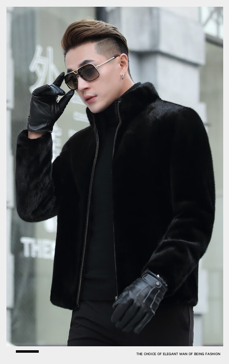 狄派斯品牌精选真貂皮大衣男士冬季新款海宁进口轻奢水貂绒外套男装