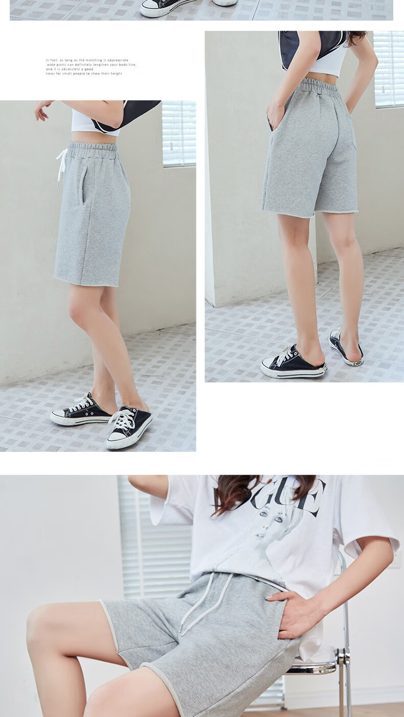 LangSha Women's Wide-Leg Sports Shorts, Lightweight Summer Pants, Loose-Fitting Knee-Length Shorts, High-Waisted Casual Running Shorts for Outdoor Wear 9