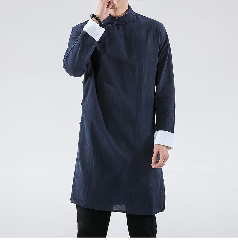 梧桐一梦 中式长袍民国唐装汉服长衫男先生小品评书相声大褂中国风