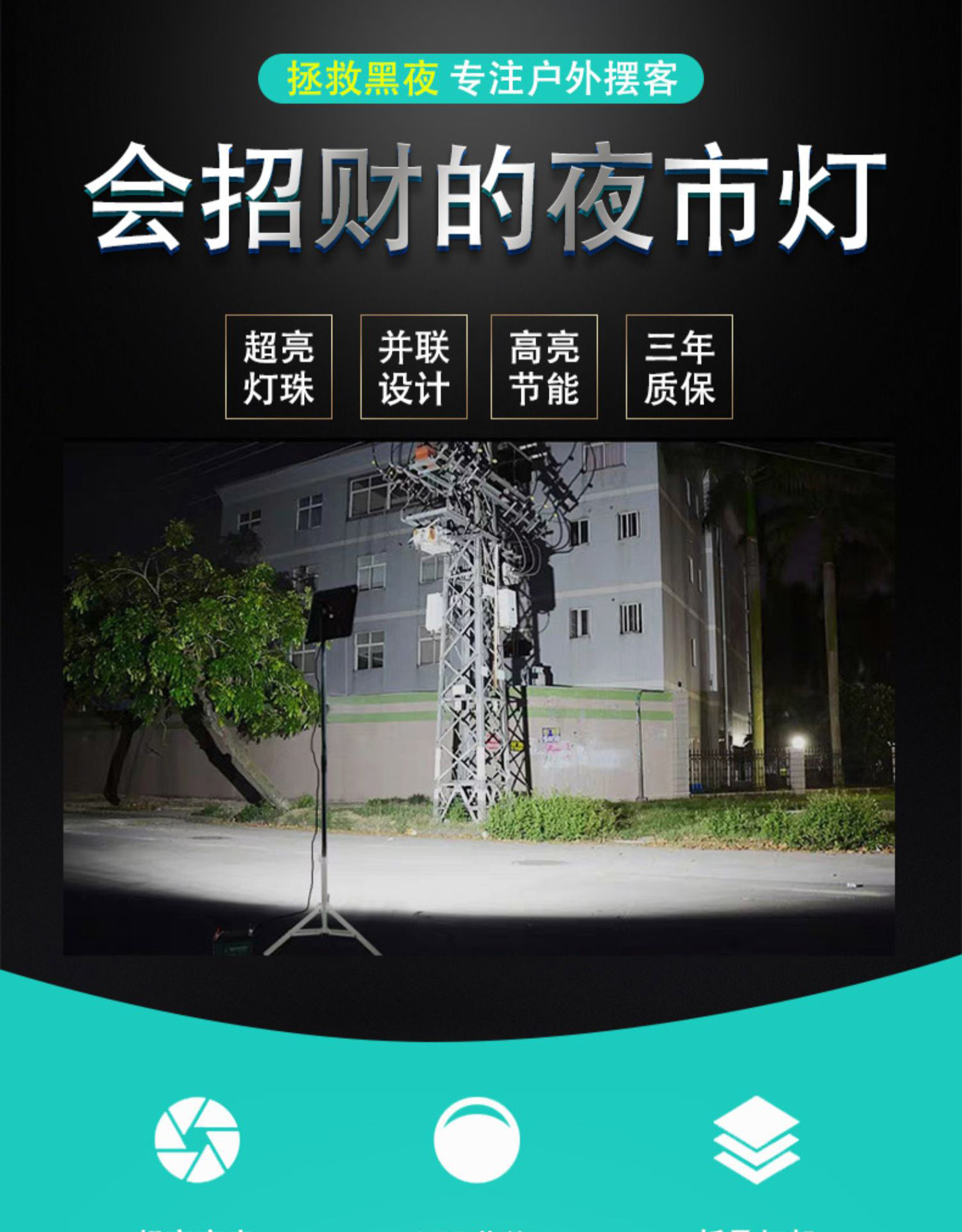 超亮12v灯led灯地摊灯夜市灯充电led摆摊专用可照明灯应急电瓶灯活动
