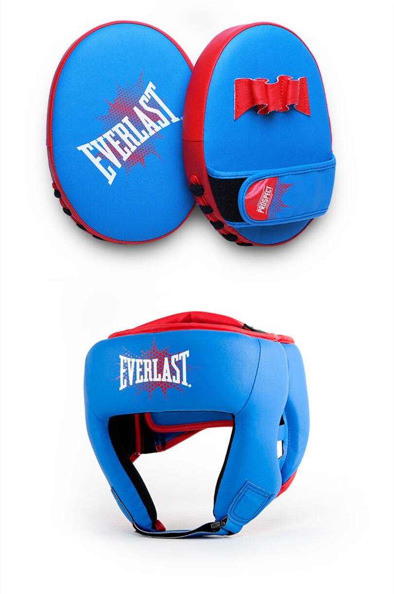 everlast拳击手套成人儿童格斗自由搏击散打训练装备头盔护头护具拳套