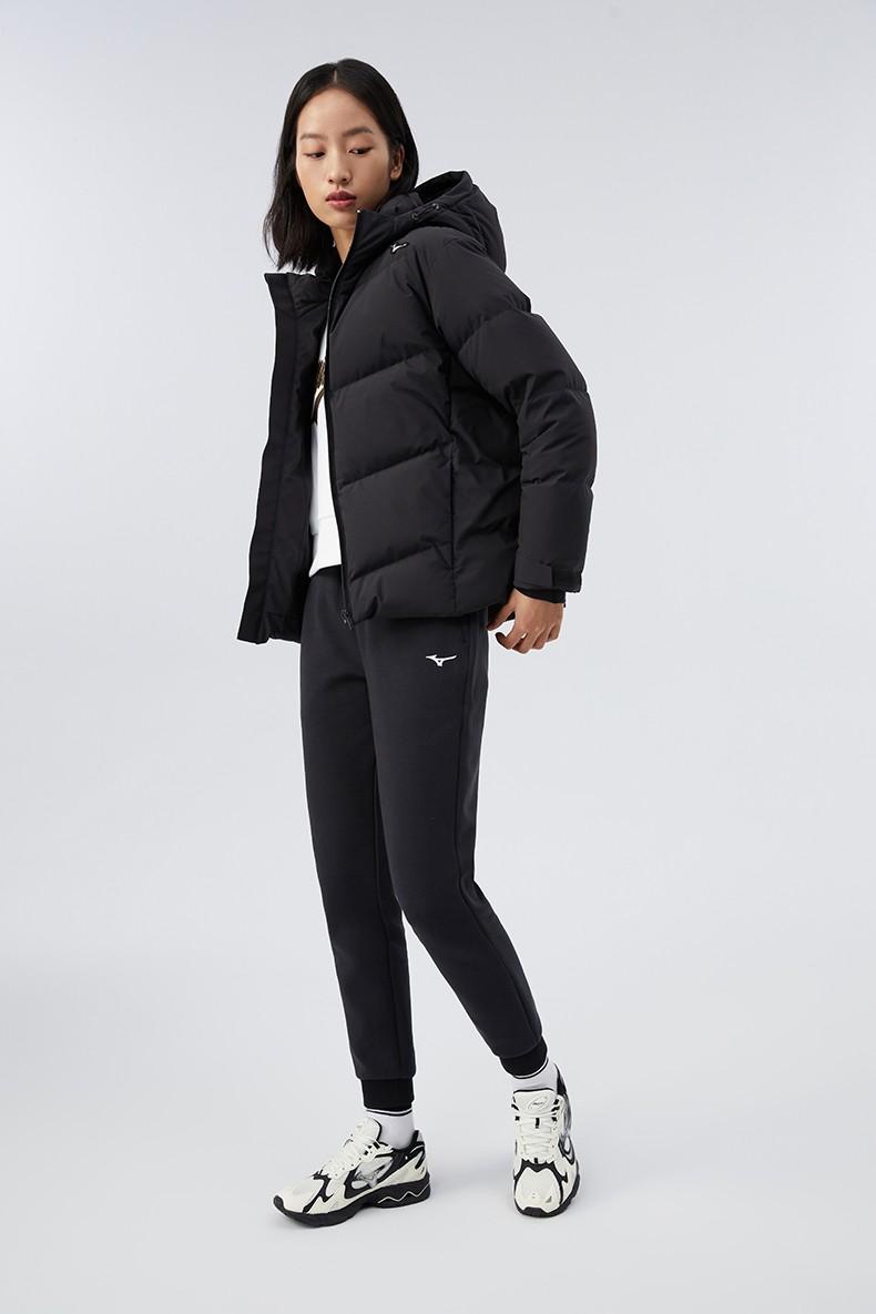 mizuno美津浓女士保温加厚essential防风防泼水短款鸭绒羽绒服01白色m
