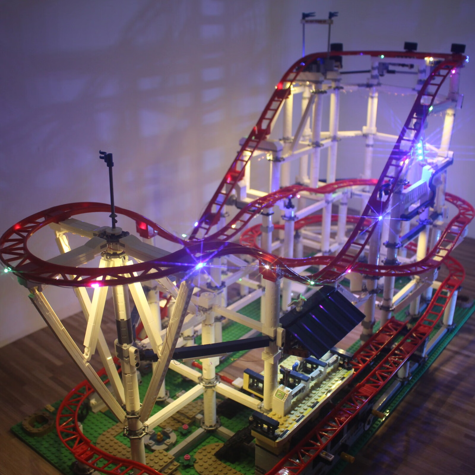 兼容乐创意系列儿童过山车游乐场高成人颗粒拼插拼装积木摆件模型男孩