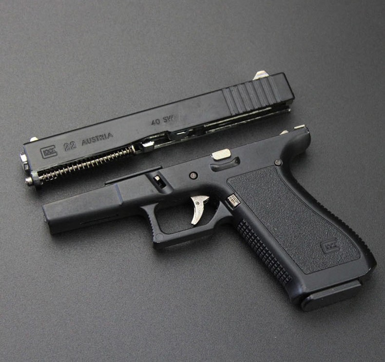 05合金军模格洛克全金属全拆卸抛壳模型不能发射玩具 合金箱装 枪 7发