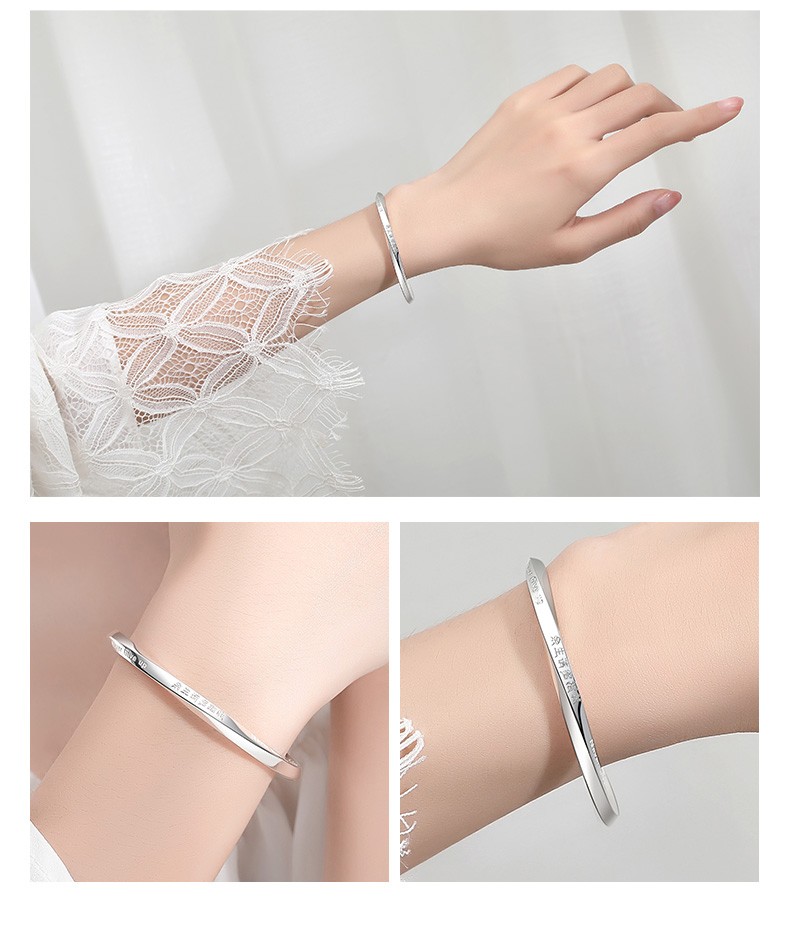 达米安darmian莫比乌斯环银手镯女年轻款小众设计9999足银实心简约