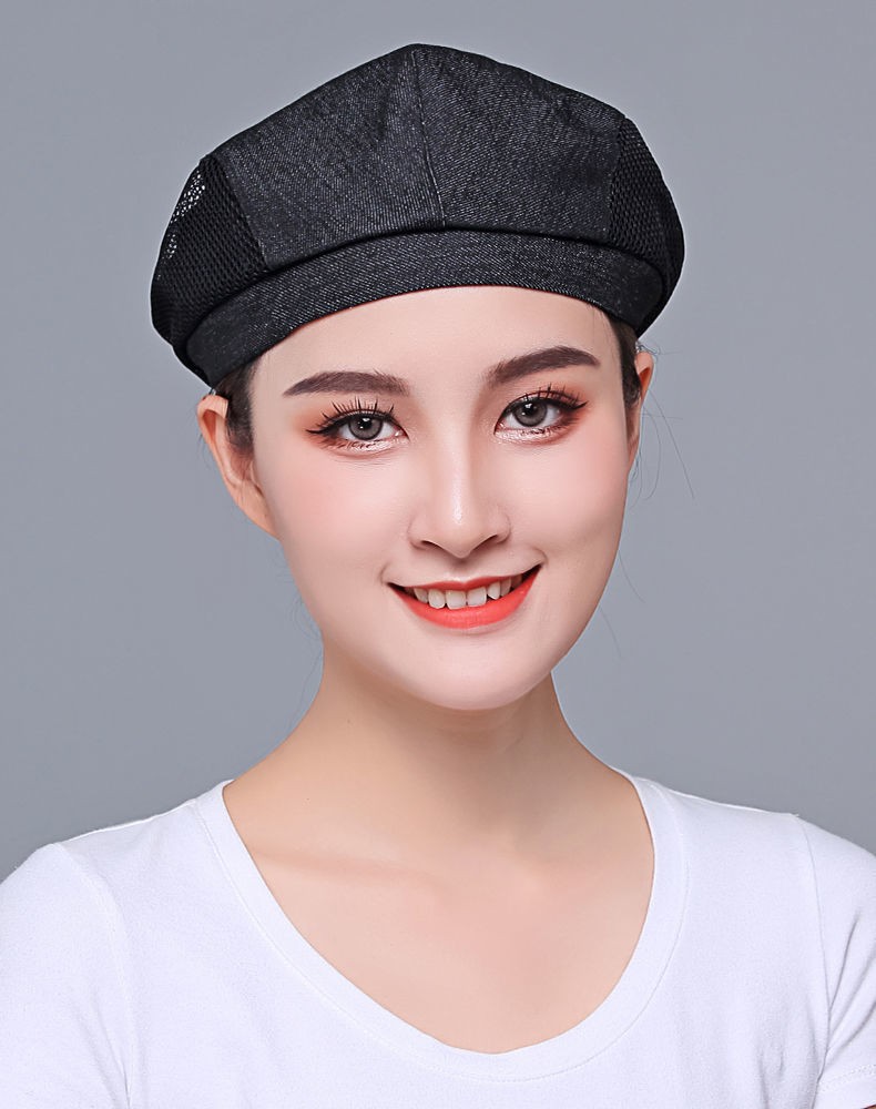 郗德鑫服务员工作帽子男女定制logo牛仔帽透气网饭店西餐厅烘焙蛋糕店