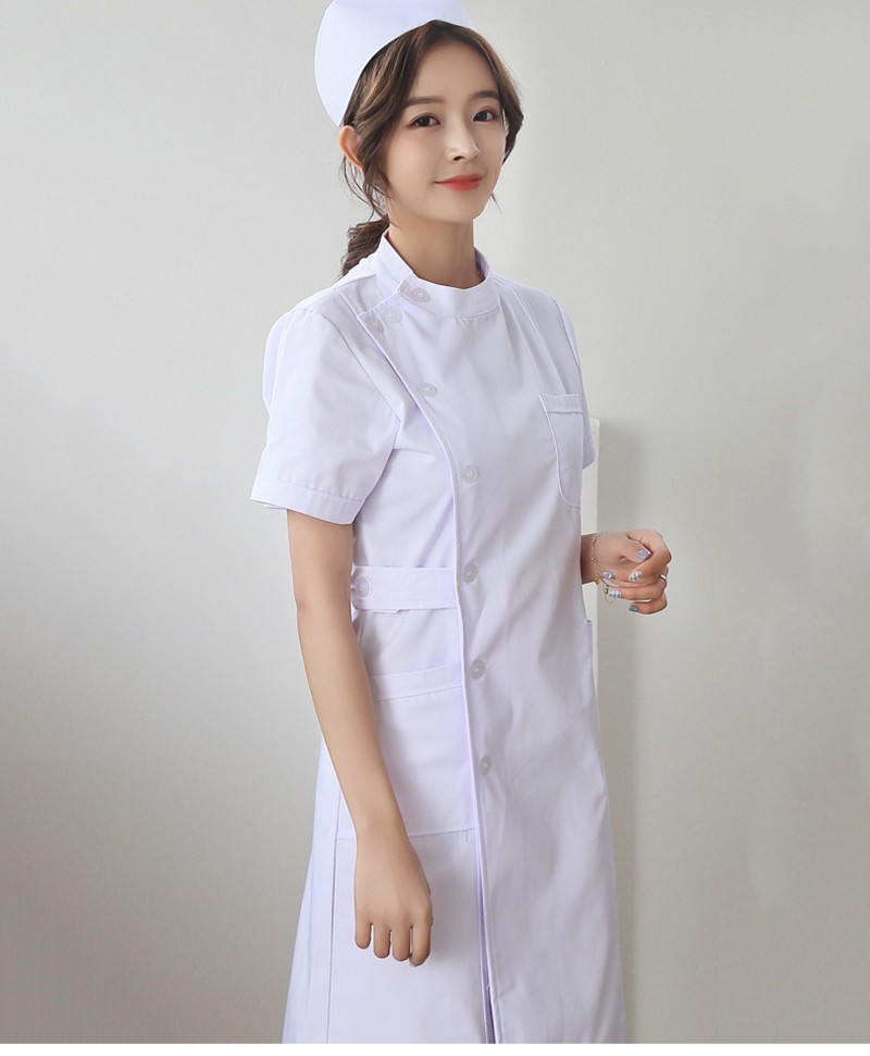 菡卿hanqing护士服短袖女夏季娃娃领白大褂圆领套装长袖制服两件套