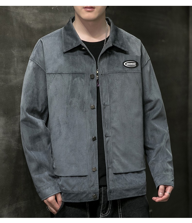 花花公子夹克男2021秋季新款工装外套男韩版潮流休闲男装上衣kxpj151