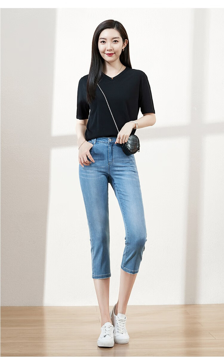 裤子女裤牛仔铅笔裤女2020秋冬新款显瘦七分紧身薄款小脚裤子1309牛仔