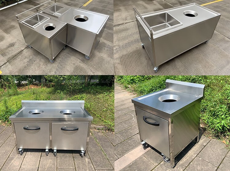 不锈钢收残车收餐车两用推车食堂泔水回收车收盘车移动餐盘收纳车定制