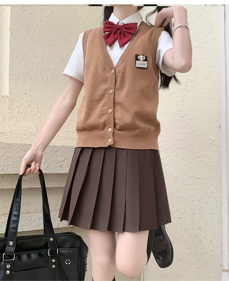 女无内衬夏季夏款jk裙子咖色半身裙卡其色jk短裙 咖啡色】裙长38cm s