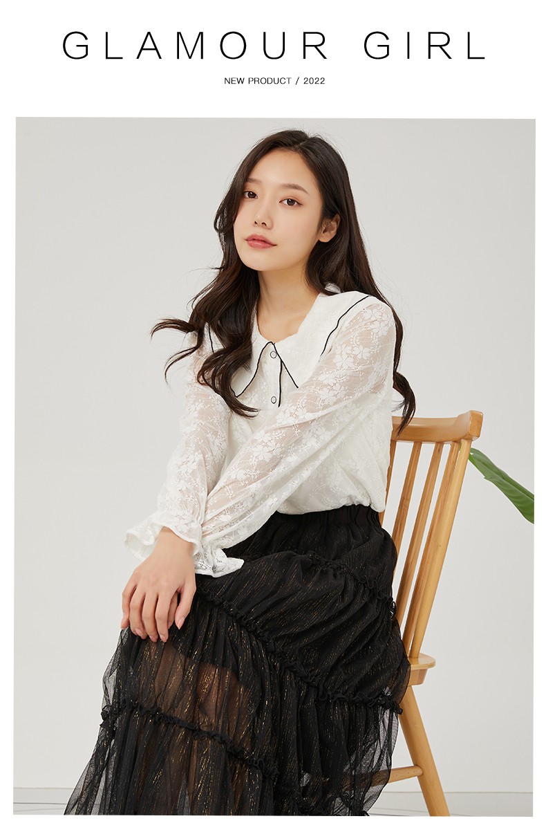 金苑裙子女2022春季新款时尚气质中长裙黑色网纱半身裙子b221112黑色