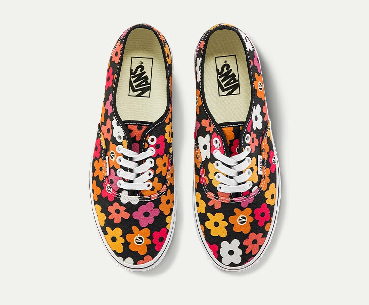 vans范斯官方authentic少年感花卉男鞋女鞋帆布鞋彩色35