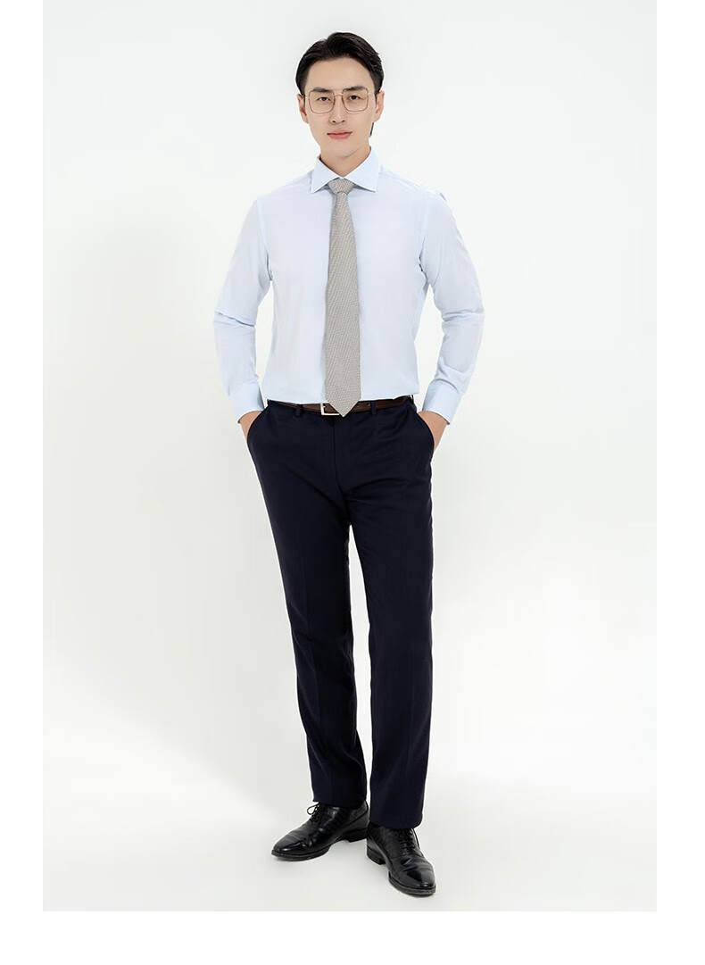 镰仓kamakurashirts男士长袖衬衫 平纹布 大八领正装衬衣男 日本制