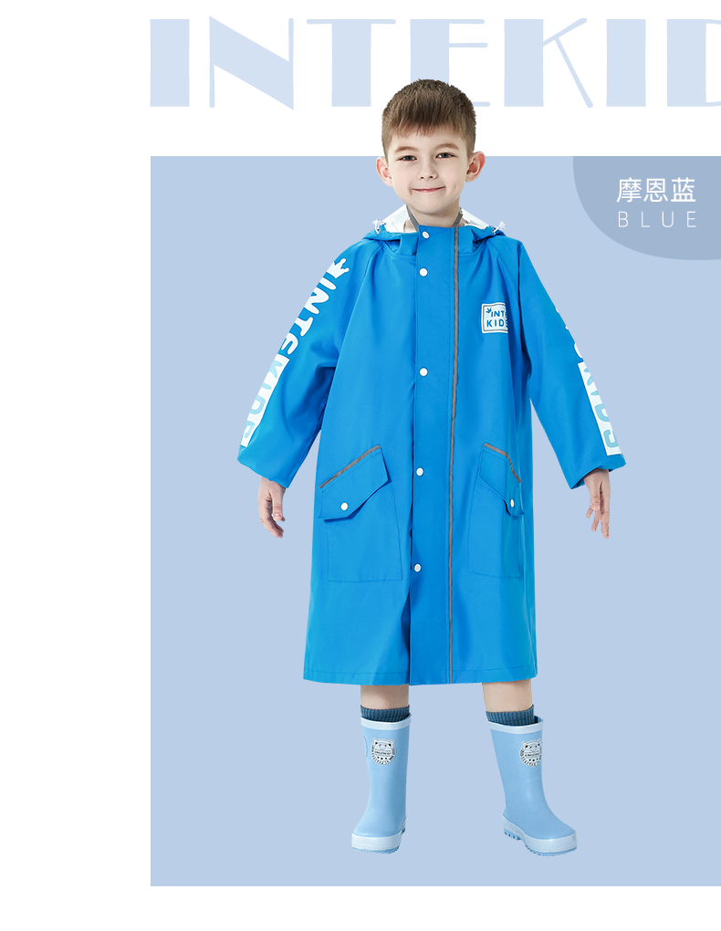 儿童雨衣女童男童小学生雨衣中大童带书包位加厚全身雨披樱花粉m