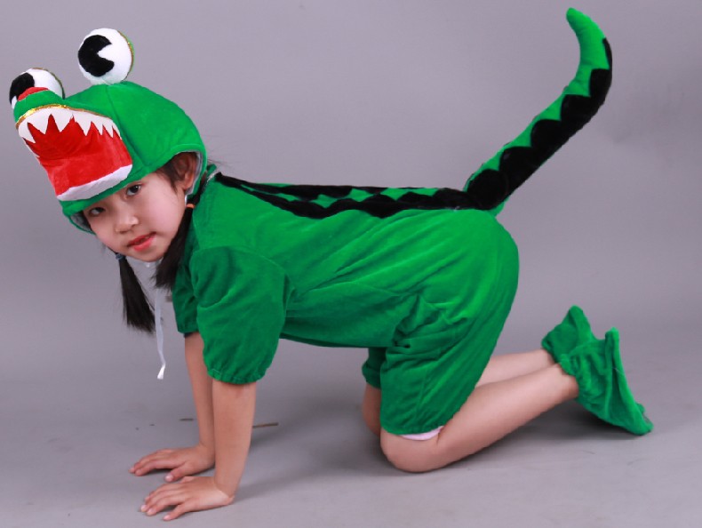 儿童鳄鱼卡通动物表演服装小学生课本剧舞蹈服饰幼儿园恐龙演出服鳄鱼