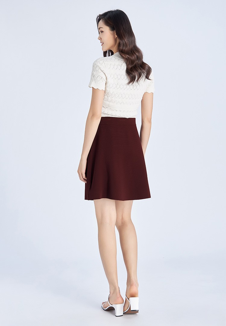 哥弟女装2020夏季新款中腰松紧腰不规则短裙a字裙半身裙女a200086 酒