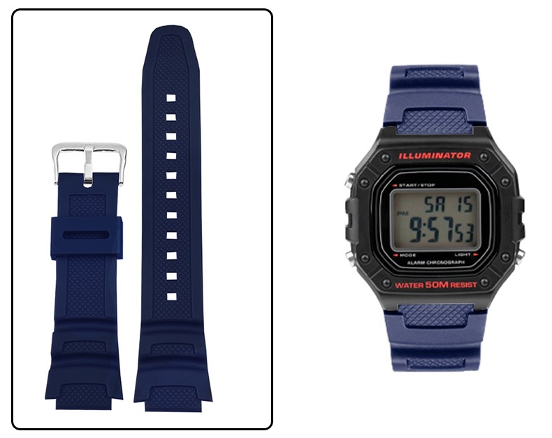 适配卡西欧手表男女小方块小黑w218hae1200f108aqs810硅胶表带18mm军