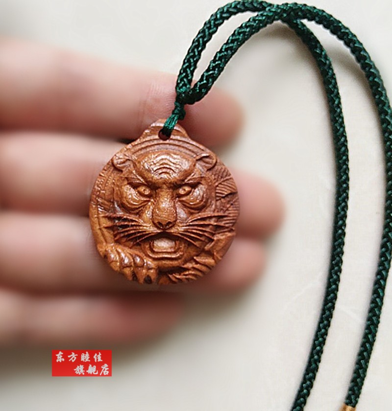 项链桃木虎手链手镯手机链项链钥匙链老虎摆件挂饰实木挂件钥匙扣虎