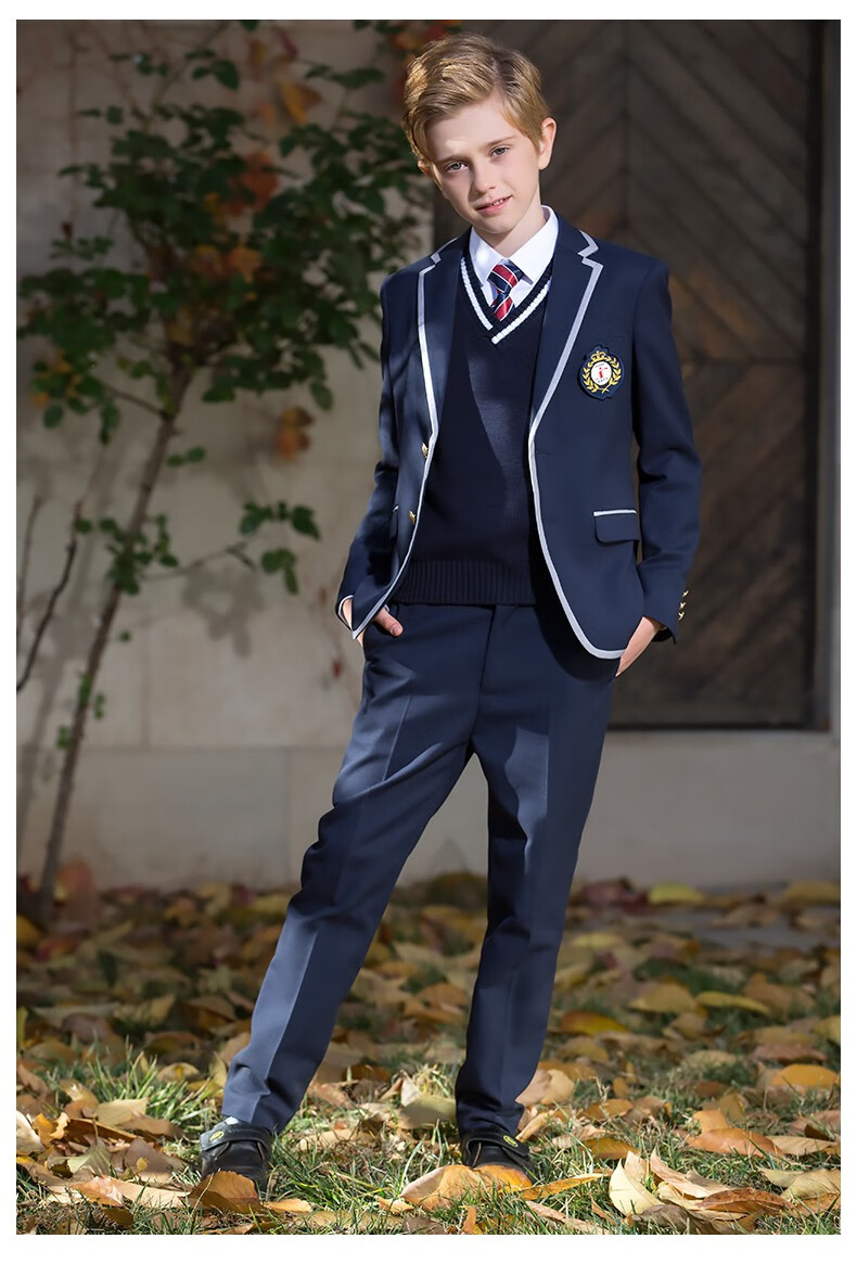 圣世才子小学生校服套装男童西装外套幼儿园园服春秋装英伦风男童单西