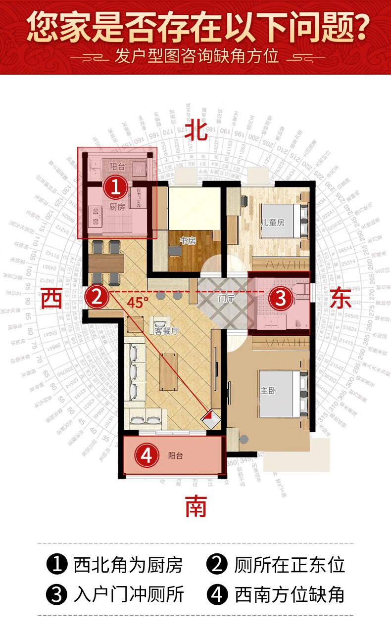 八卦补角挂件桃木牌房屋缺角乾艮坤巽坎火兑震卦双面雕刻正东震卦c400