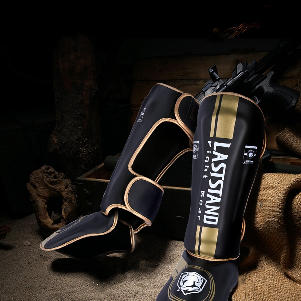 意立者拳击散打护腿连脚背泰拳搏击格斗护腿护胫踢腿训练比赛护具加厚