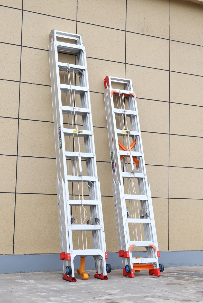 博蹬伸缩升降梯工程梯人字梯子铝合金加厚室外消防便携多功能升降梯