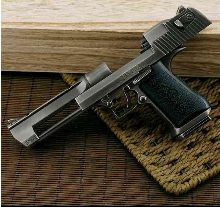 模型男孩大号抛壳可拆卸玩具枪男不可发射 抛壳沙鹰银色(盒装)【图片