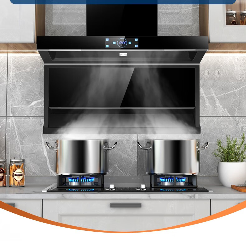 爱妻抽油烟机7字型自动清洗顶侧双吸油烟机侧吸式爆炒大吸力壁挂式