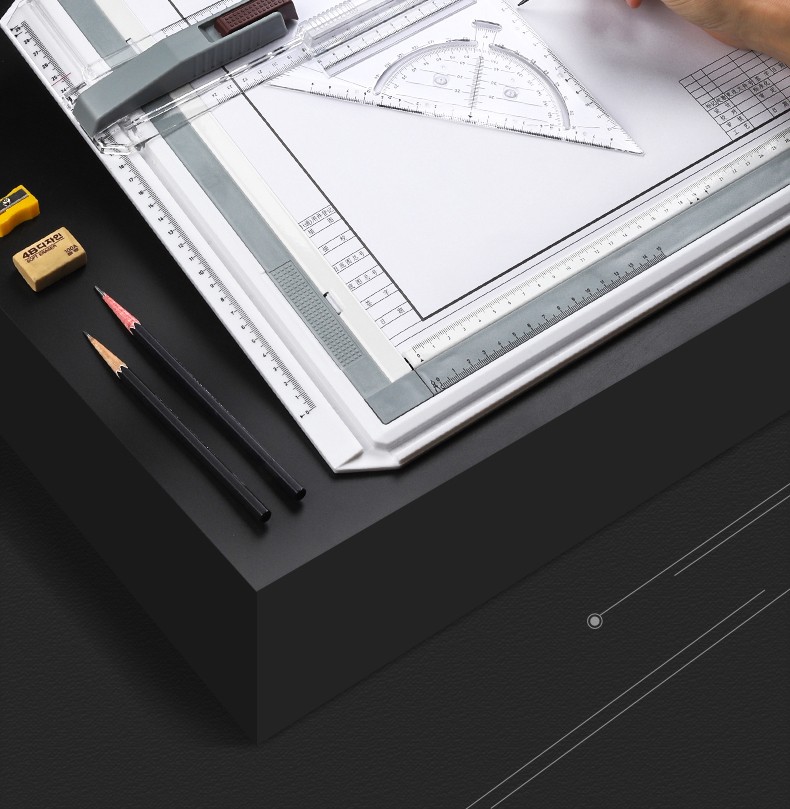 rosenice制图板工程制图工具套装绘图工具包电子机械建筑工程考试室内