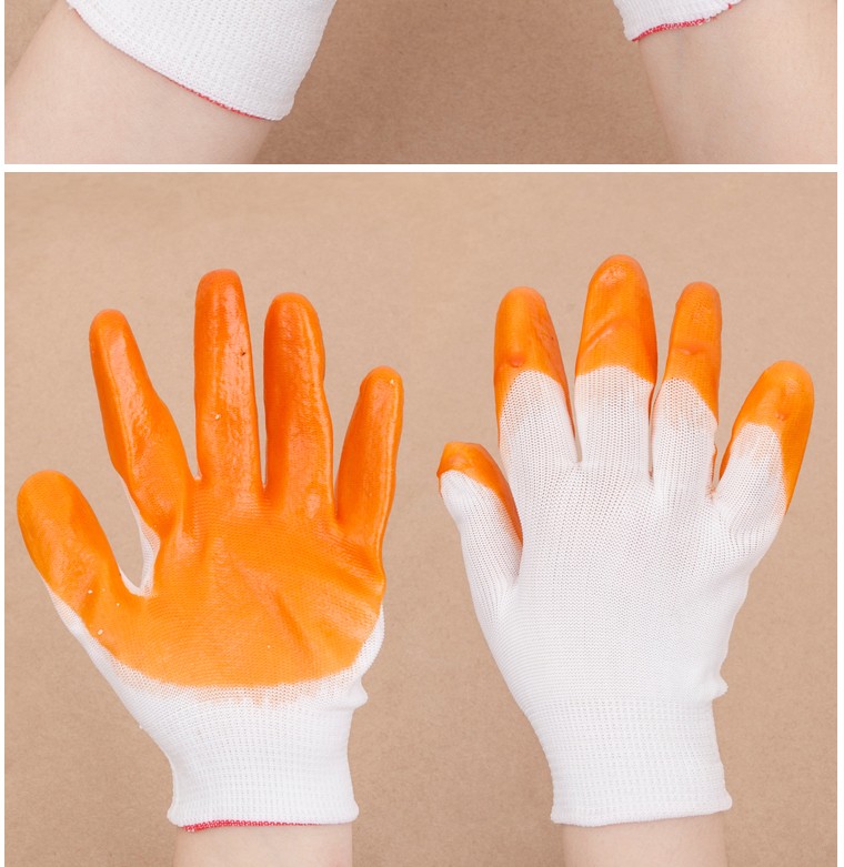 今皓胶手套劳保耐磨防水工作劳保全挂胶手套劳线手套浸胶手套全浸胶12