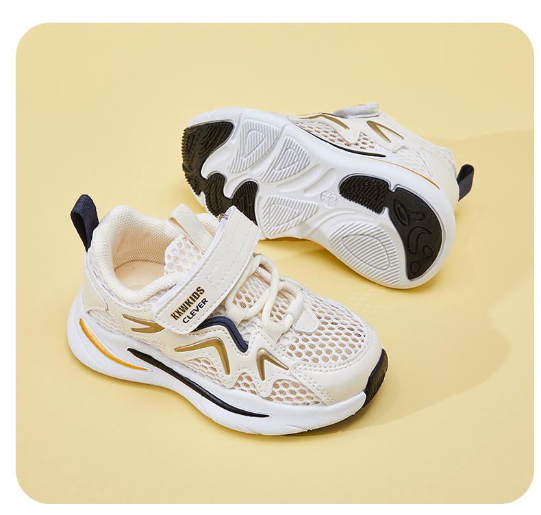 开心娃男童女童运动鞋透气春夏款休闲鞋透气鞋子网面机能鞋健康功能