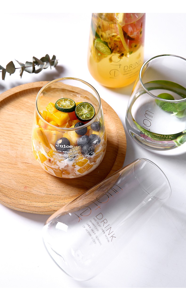 北欧玻璃杯家用女牛奶果汁高颜值水杯简约茶杯饮料单个杯子网红ins风