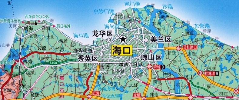 2021新海南省地圖掛圖海南政區掛圖14米1米覆膜掛繩政區交通地圖