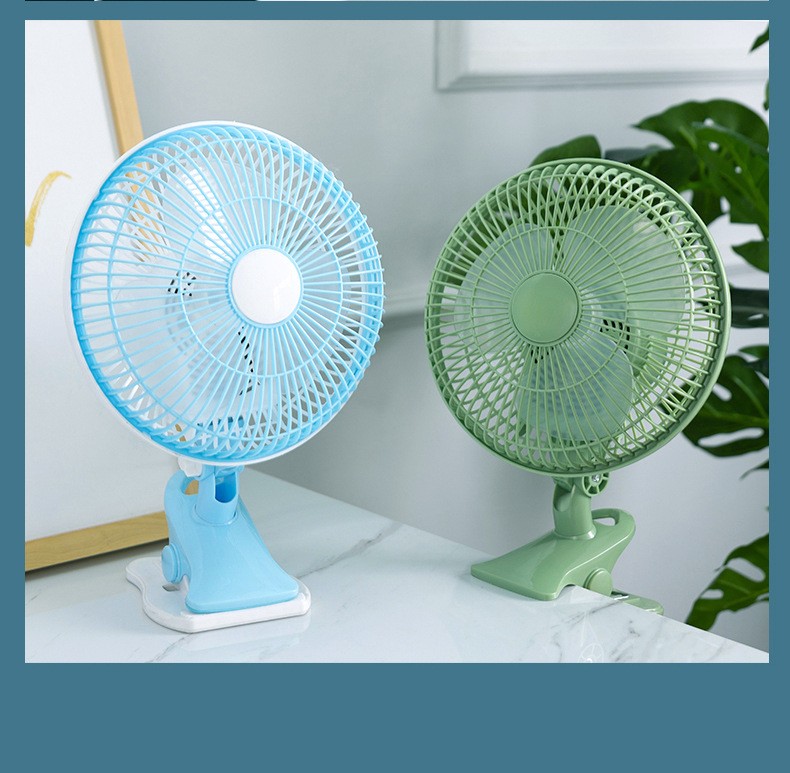 骆驼牌迷你电风扇小型风扇宿舍床上夹式办公室桌面台式摇头扇白色3叶