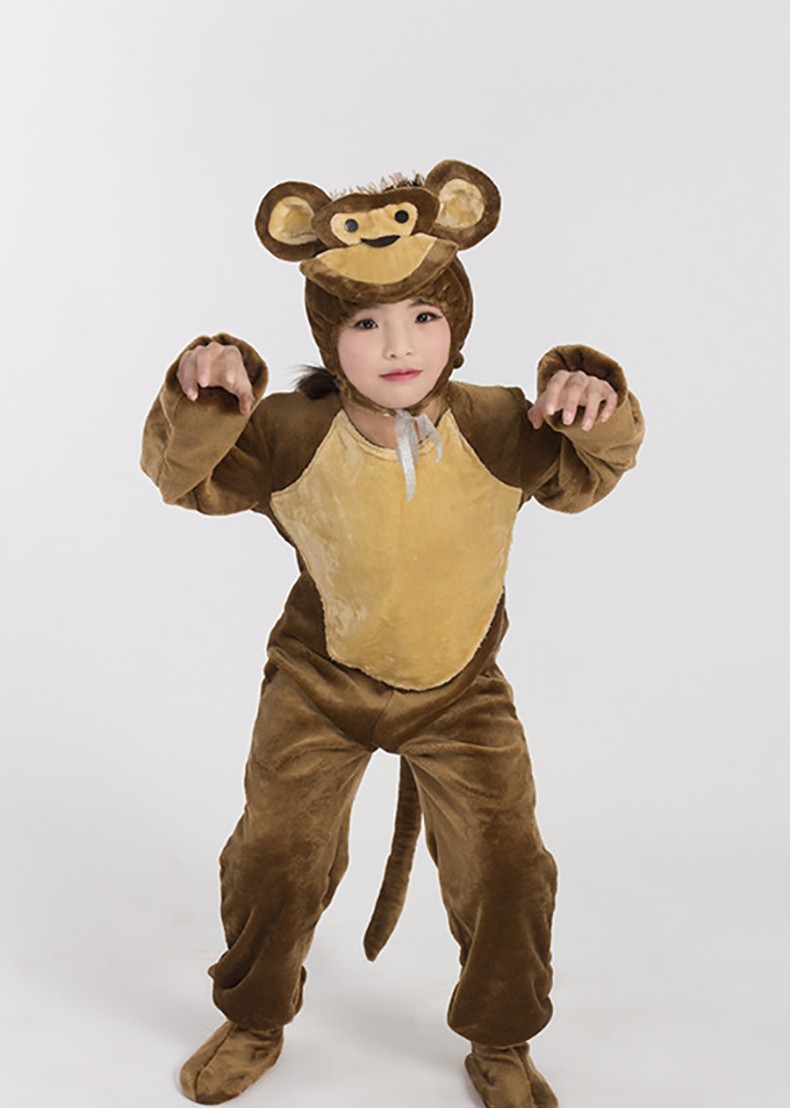 六一儿童小猴子动物服装幼儿猴子捞月舞蹈表演服孙悟空猴子演出服 短