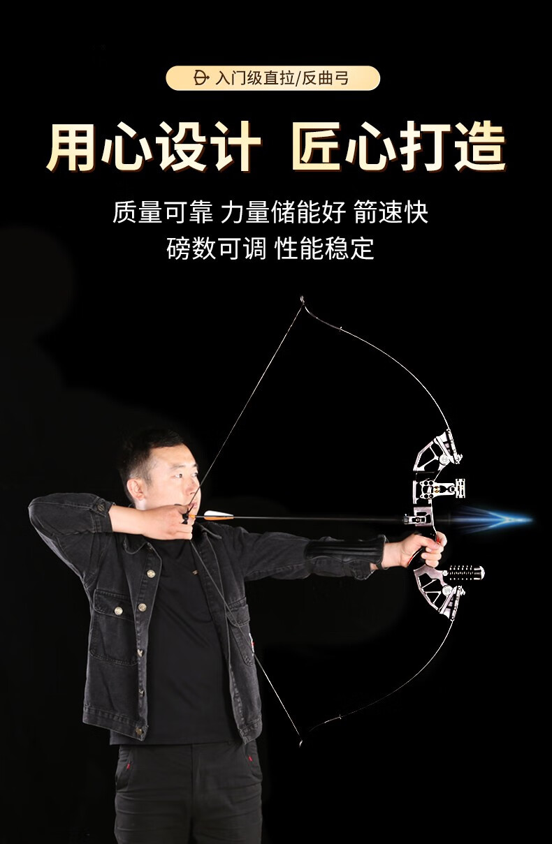 西上 弓箭成人专业反曲弓箭美猎户外体育套装黑鹰竞技射击比赛复合