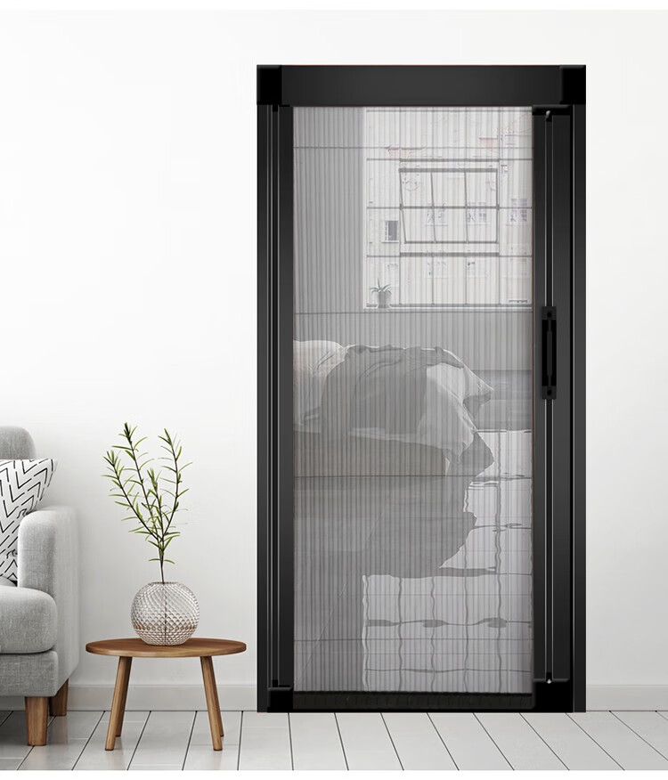 纤雅洁无轨纱门推拉式防蚊门折叠推门隐形家用伸缩沙门铝合金入户门