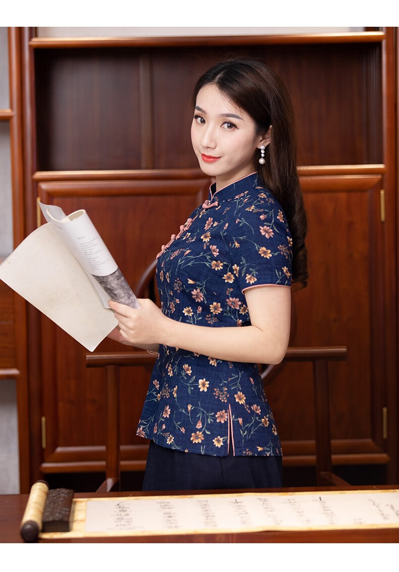 复古小衫禅服茶道服民国风女装 j027 s【图片 价格 品牌 报价】-京东
