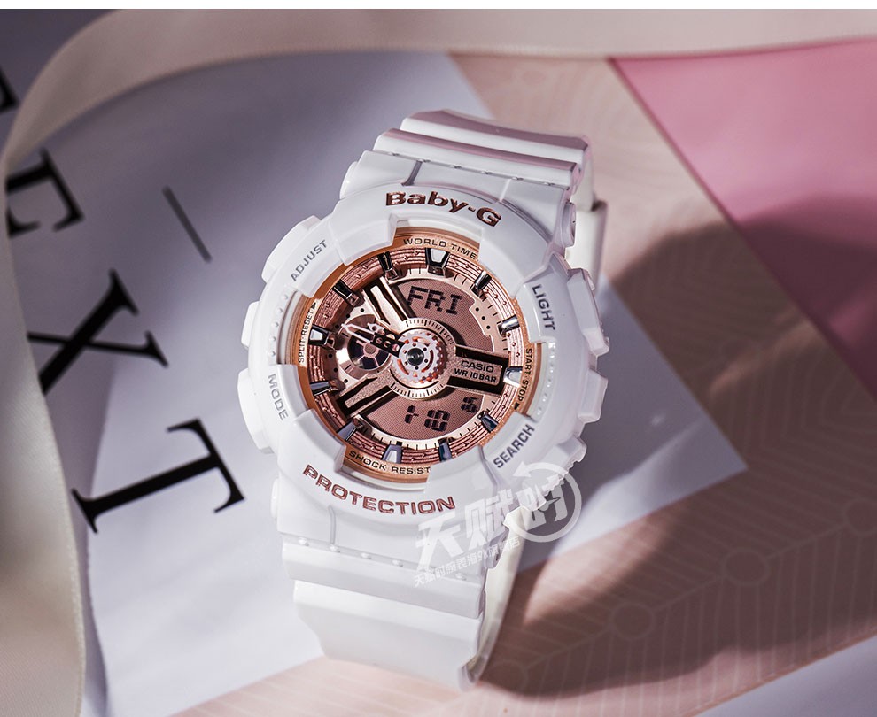 卡西欧casio女表babyg少女时代女黑金潮流双显多功能电子防水运动手表