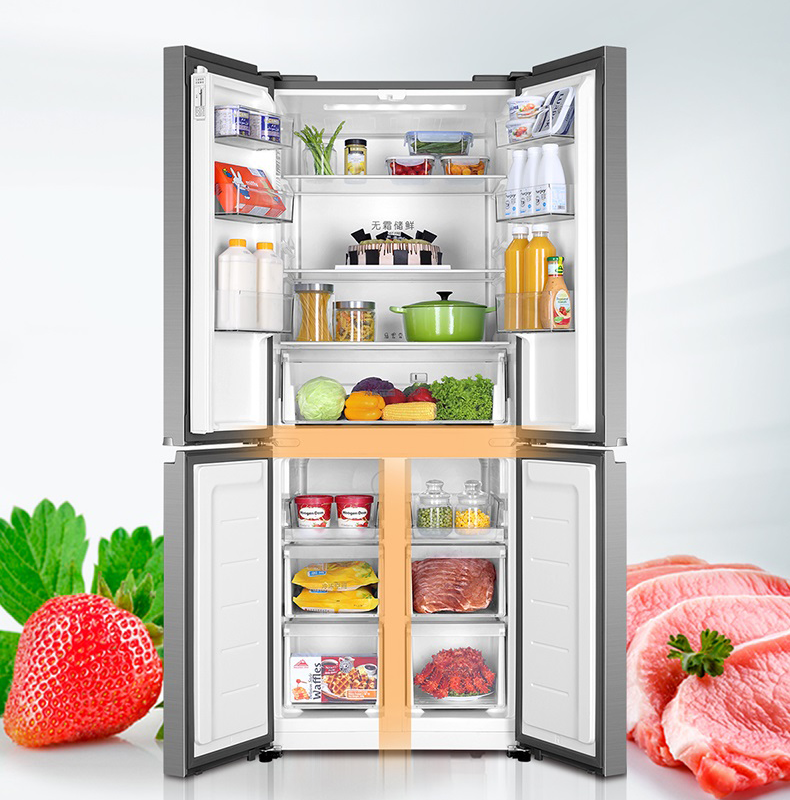 海尔冰箱 四开门 bcd-406wdpd 406升deo净味三档变温 十字对开门冰箱