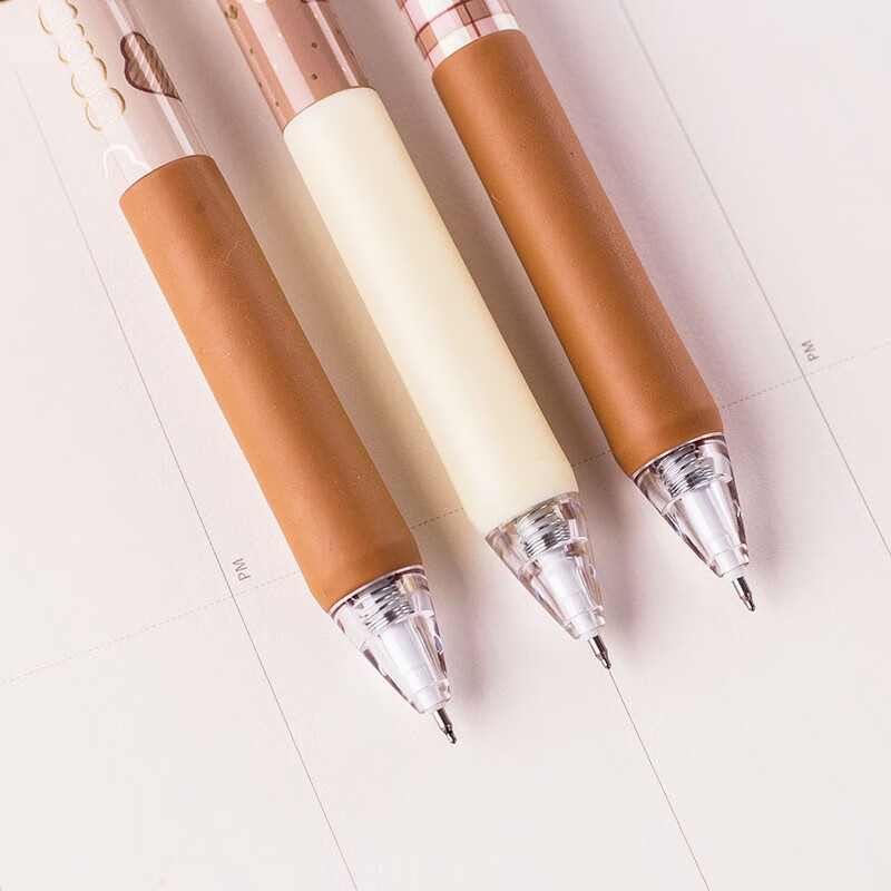 一木林 新款st头6支装网红按动中性笔ins风按动笔可爱少女心学生高