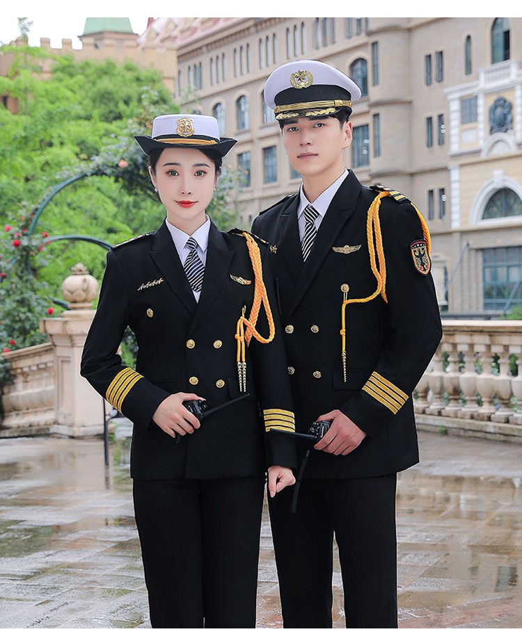 保安服形象岗礼服套装通用黄金色边配件高端小区物业保安服帝凯别尔危