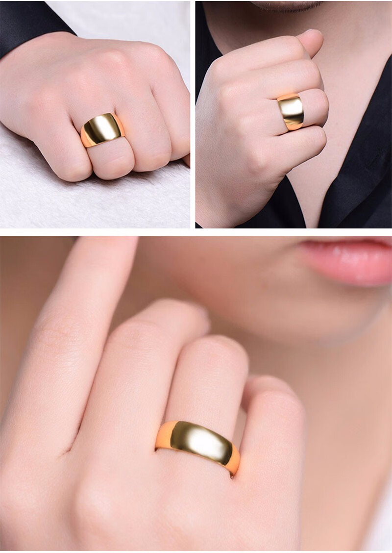 男女款 999足金蛇肚光面戒指显大显宽光面蛇肚戒指送女友送父母礼物