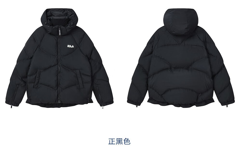 fila斐乐官方女子棉羽年冬季新款运动休闲保暖连帽羽绒服女标准白wt