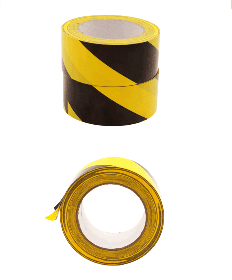 ckldepvc黑黄警示地板胶带车间地面划线贴地斑马线安全警戒隔离胶带红